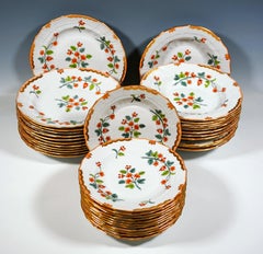 44 Pieces Windsor Flowers ' Livia ' Dinner Set For 12 Persons, Herend Hungary