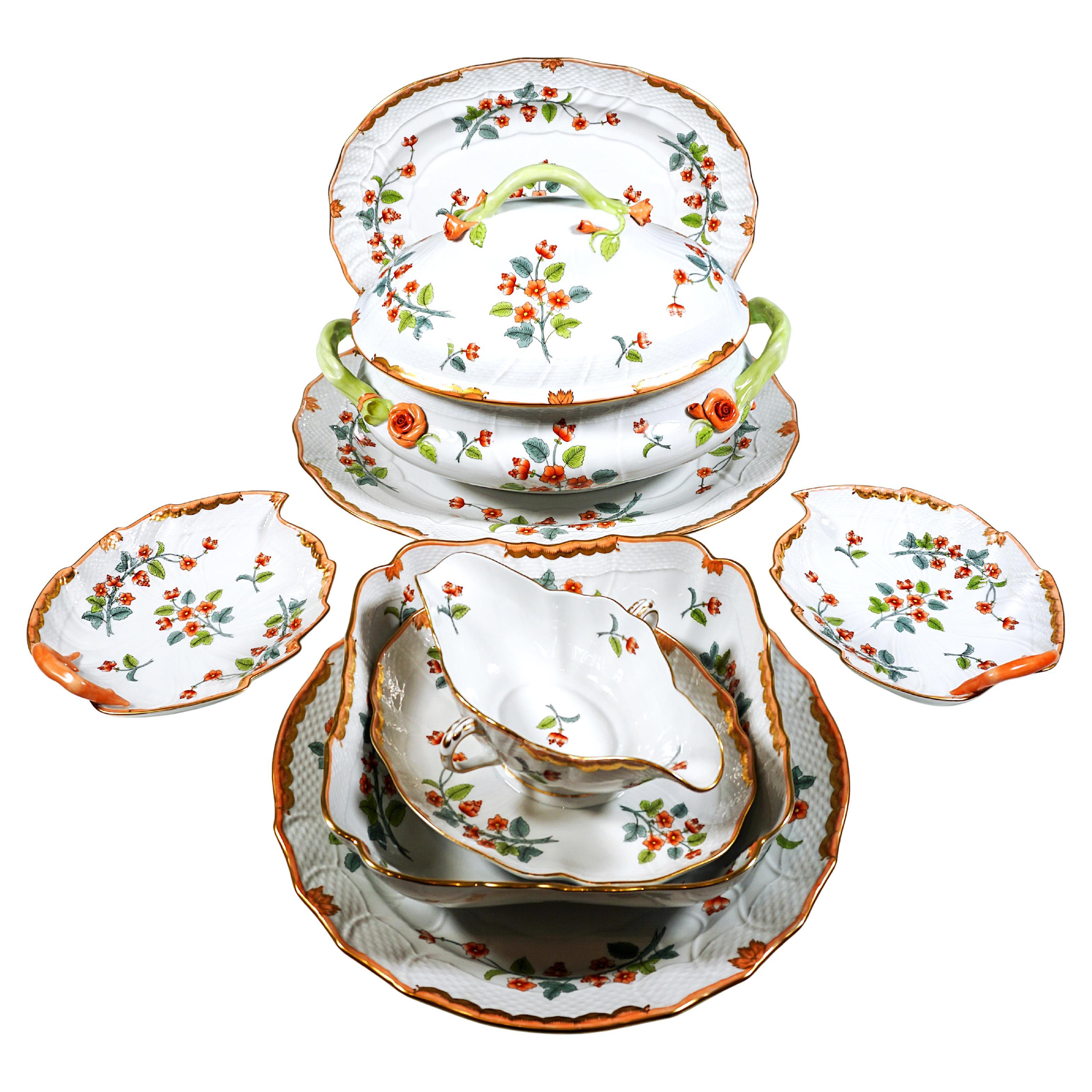 44 pezzi Fiori di Windsor ' Livia ' Set da pranzo per 12 persone, Herend Ungheria