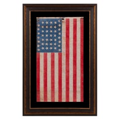 44 Star American Flag, Bright Blue Canton, Wyoming Statehood, ca 1890-1896