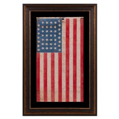 44 Star American Flag, Bright Blue Canton, Wyoming Statehood, ca 1890-1896