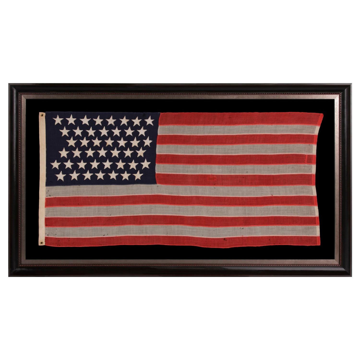 44 Star American Flag, Zigzagging Rows, Wyoming Statehood, circa 1890-1896