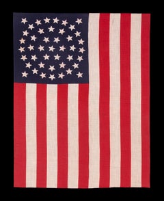 44 Star Antique American Flag, Stars in a Triple Wreath Pattern, Wyoming State