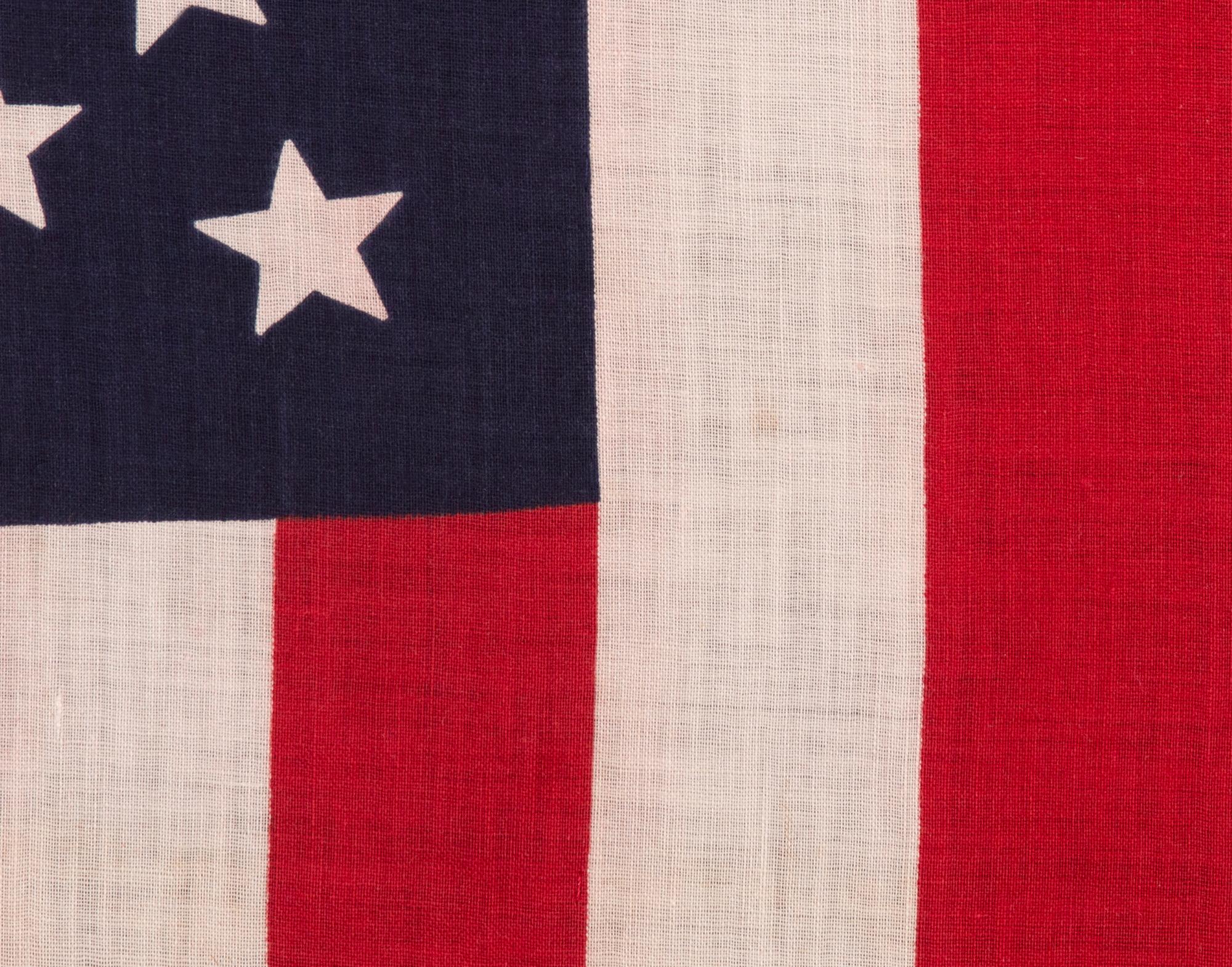 Late 19th Century 44 Star Antique American Flag, Stars in a Triple Wreath Pattern, Wyoming State For Sale
