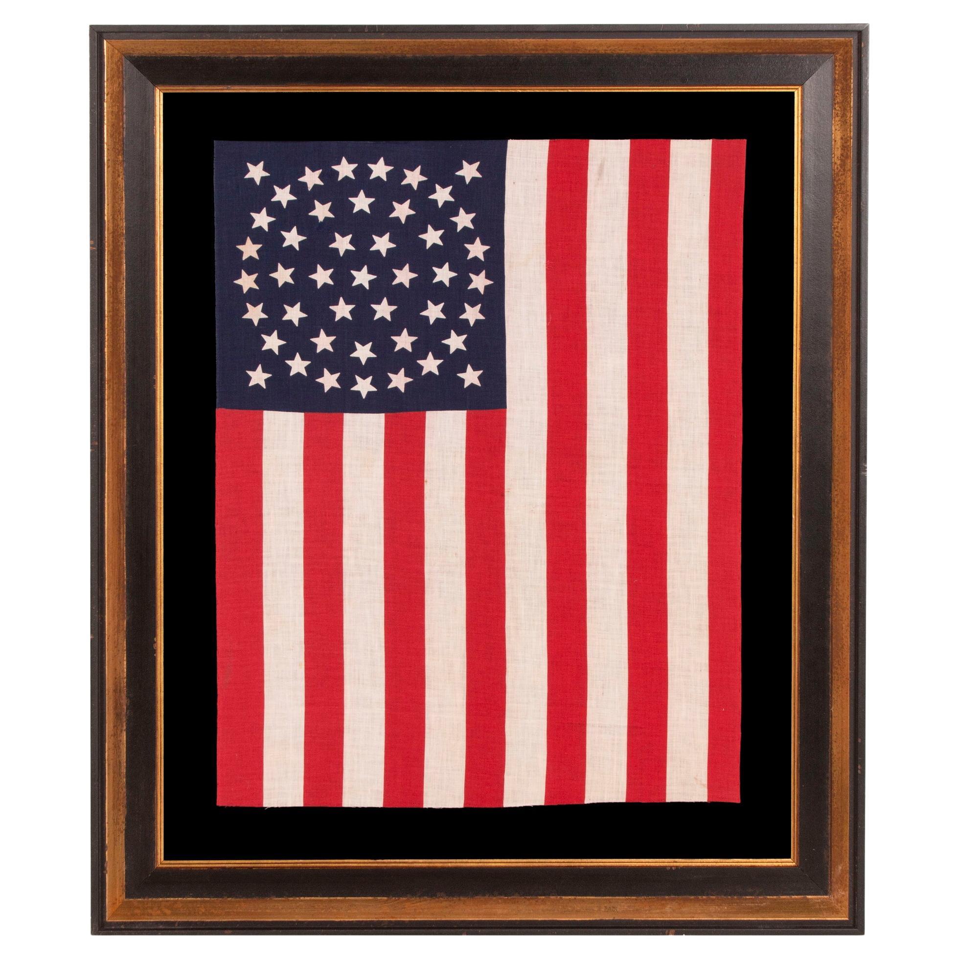 44 Star Antique American Flag, Stars in a Triple Wreath Pattern, Wyoming State