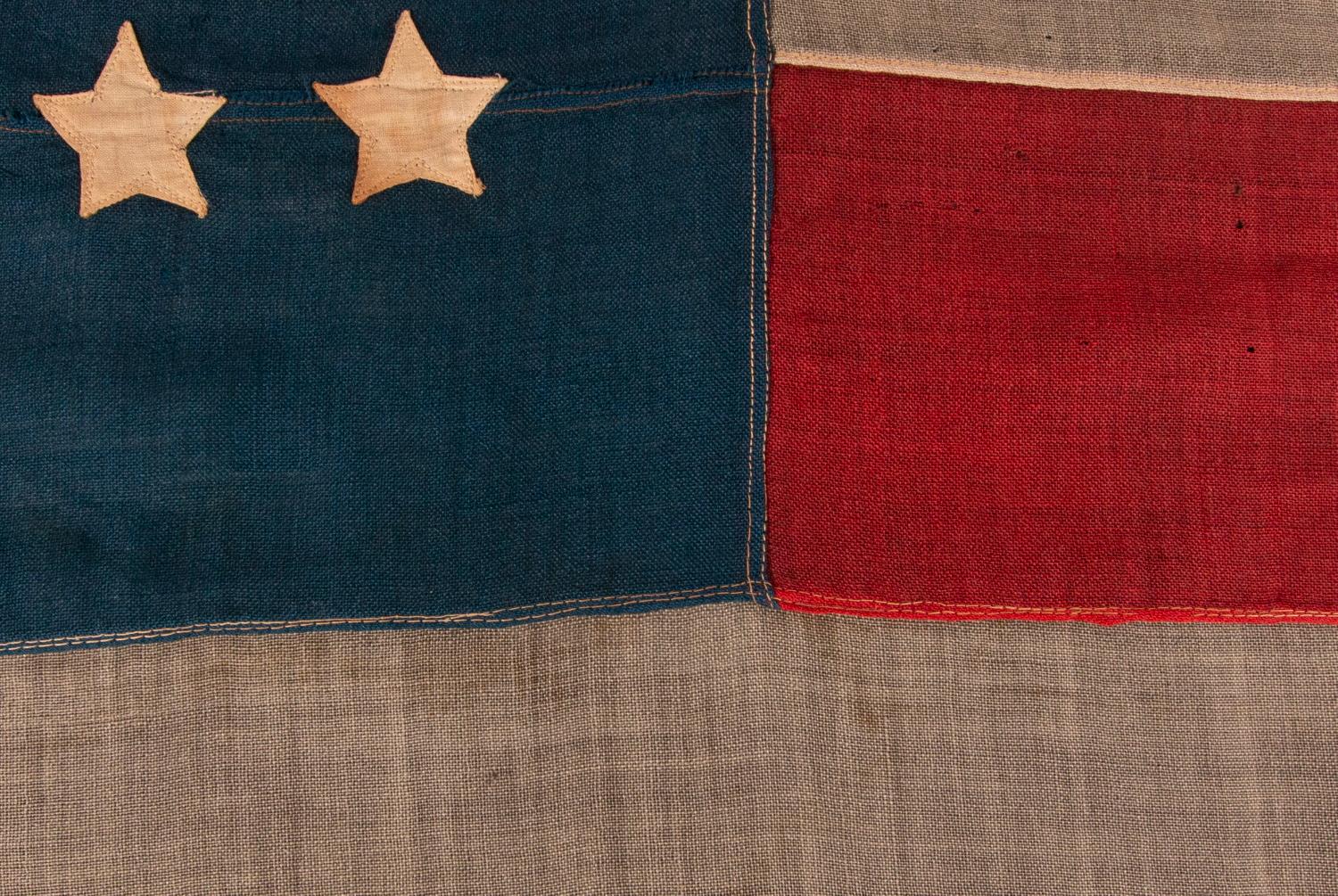 Late 19th Century 44 Star Antique American Flag with a Tall and Narrow Canton