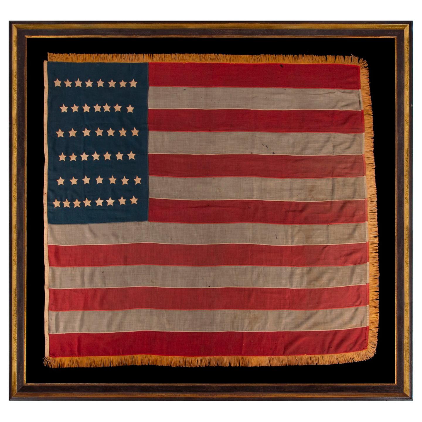 44 Star Antique American Flag with a Tall and Narrow Canton