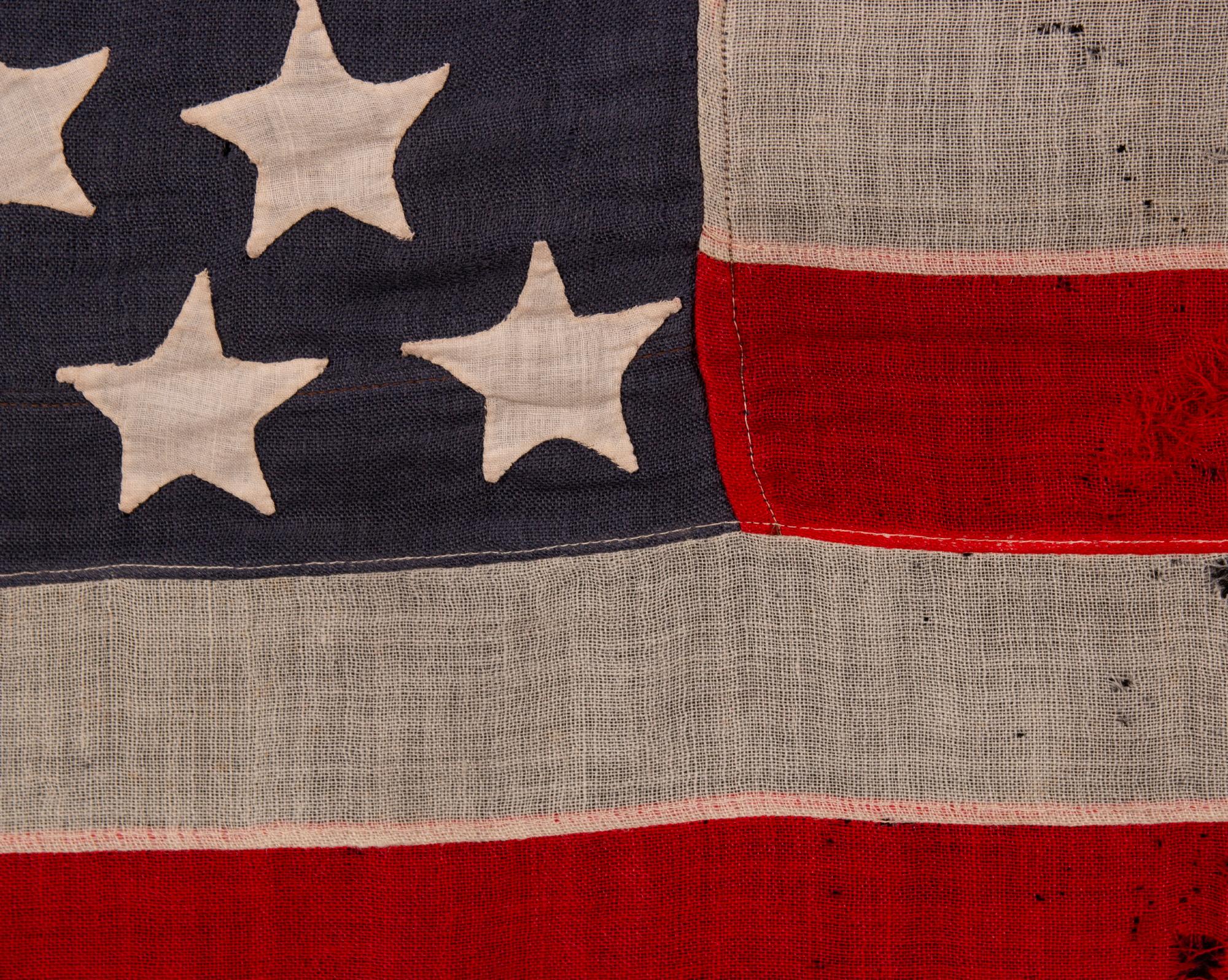 Drapeau américain ancien à 44 étoiles, État du Wyoming, vers 1890-1896 Bon état - En vente à York County, PA