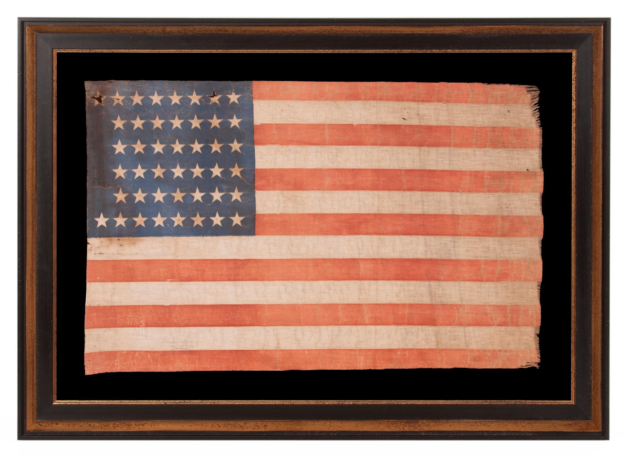 Late 19th Century 44 Star Antique American Parade Flag, Wyoming Statehood, ca 1890-1896 For Sale