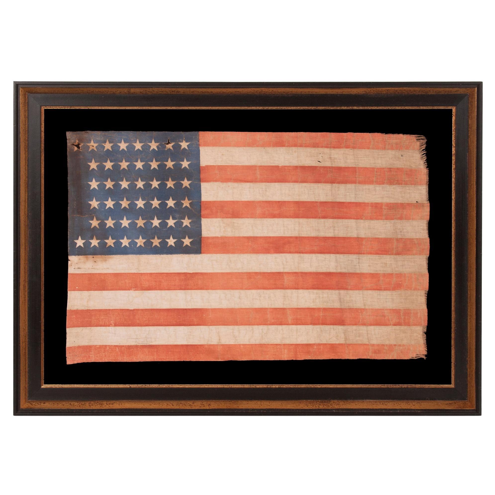 44 Stelle Antica bandiera da parata americana, Stato del Wyoming, circa 1890-1896