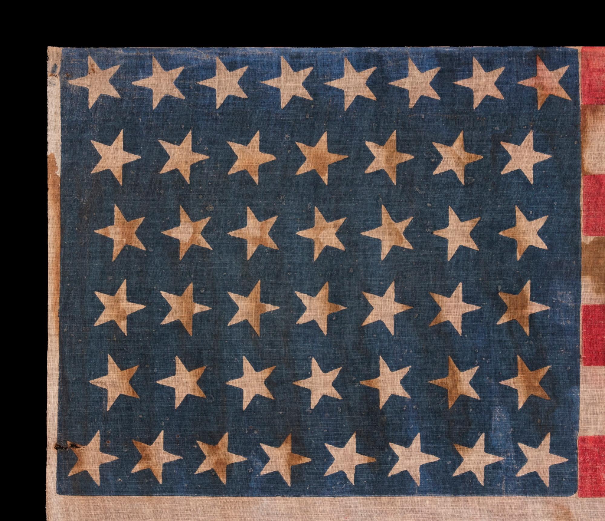44 Star Antiques American Flag, Wyoming Statehood, ca 1890-1896 In Good Condition For Sale In York County, PA