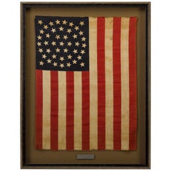 Antique 44-Star "Medallion Pattern" American Parade Flag, 1890-1896