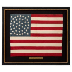 Drapeau américain imprimé à 44 étoiles, motif unique de triple médaillon, 1890