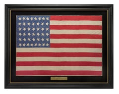 44-Star Silk American Flag, Celebrating Wyoming Statehood, Circa 1890-1896
