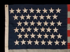 44 Stars in Zigaging Rows on an Antique Wyoming Statehood Flag, ca 1890-1896