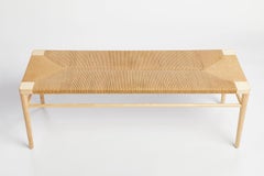 44" Woven Rush Bench in Ash by Mel Smilow