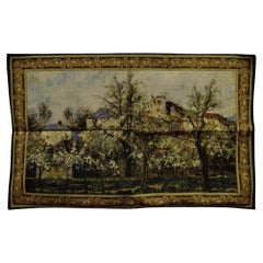 Arazzo francese da parete 44" x 29" Jacquard Paesaggio impressionista Pissarro
