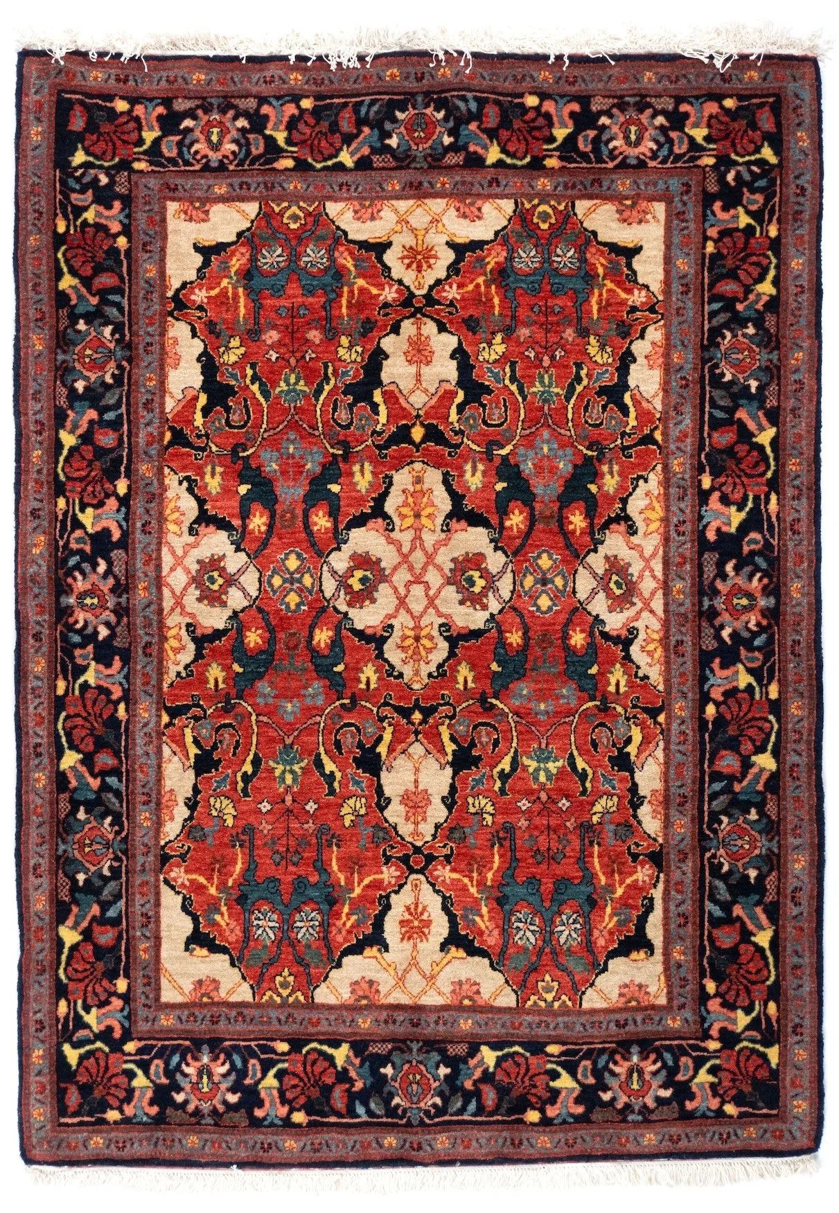 4'4" x 6' Classic Bijar Hand-Knotted Wool Rug – Handmade Turkish Traditional For Sale