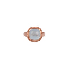 4.40 Carat Aquamarine Ring Studded in 18K Rose Gold