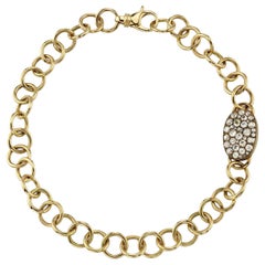 4.40 Carat Assorted Cut Diamonds Set in a Handcrafted 18k Yellow Gold Bracelet