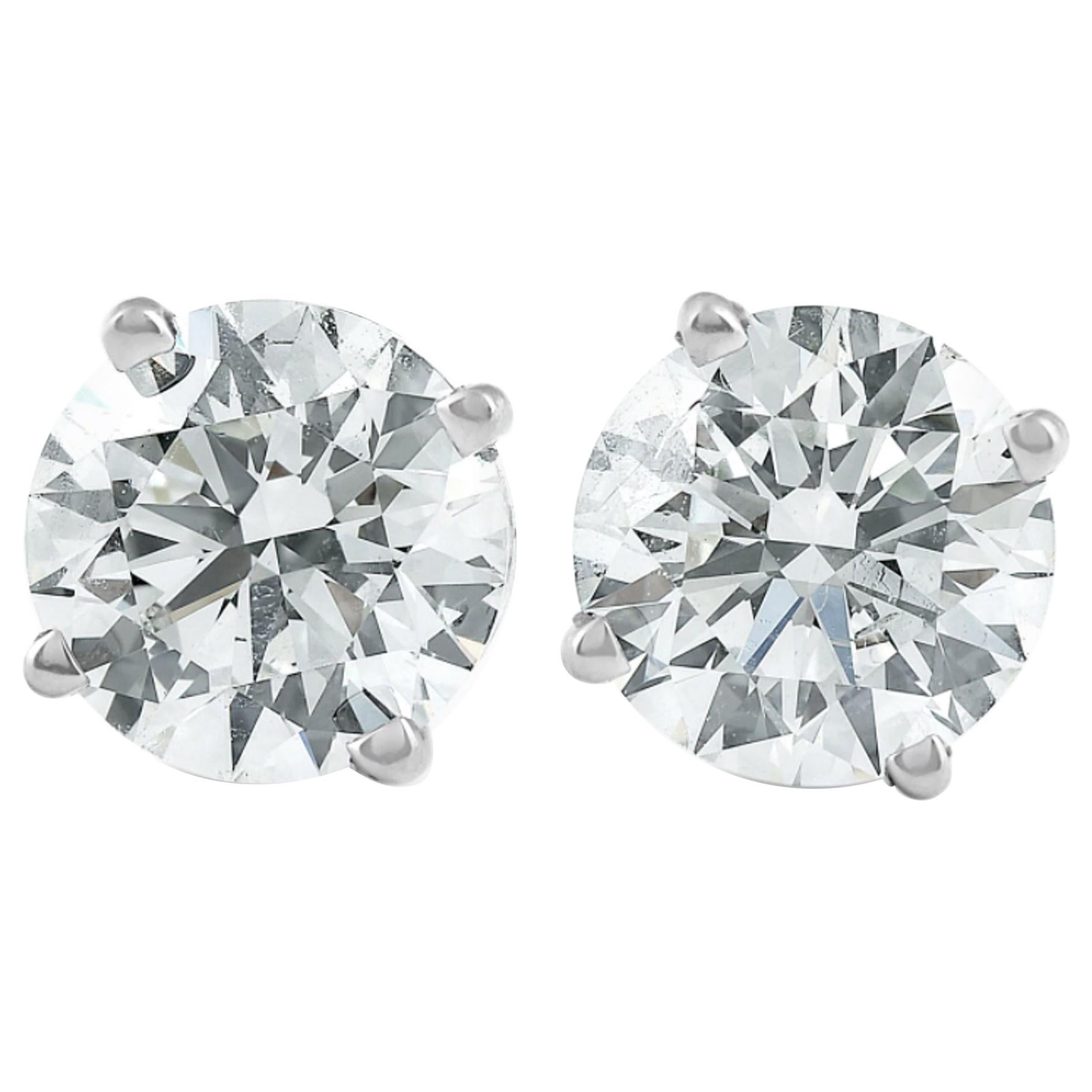 4 Carat Certified Diamond Studs 100% Natural Earth Mined Excellent Cut