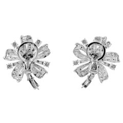 4.40 Carat Diamond White Gold Flower Earrings
