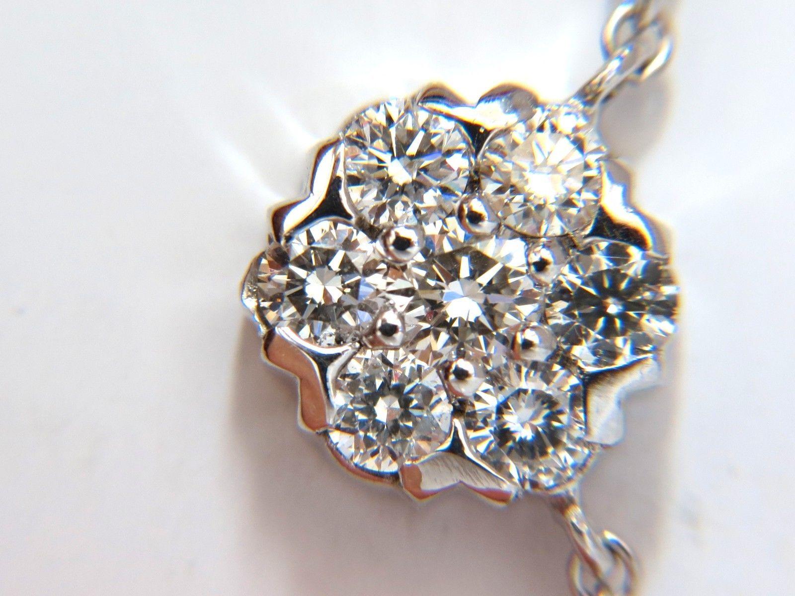 Collier flottant en or 14 carats avec grappe de diamants naturels de 4,40 carats, G/VS en vente 5
