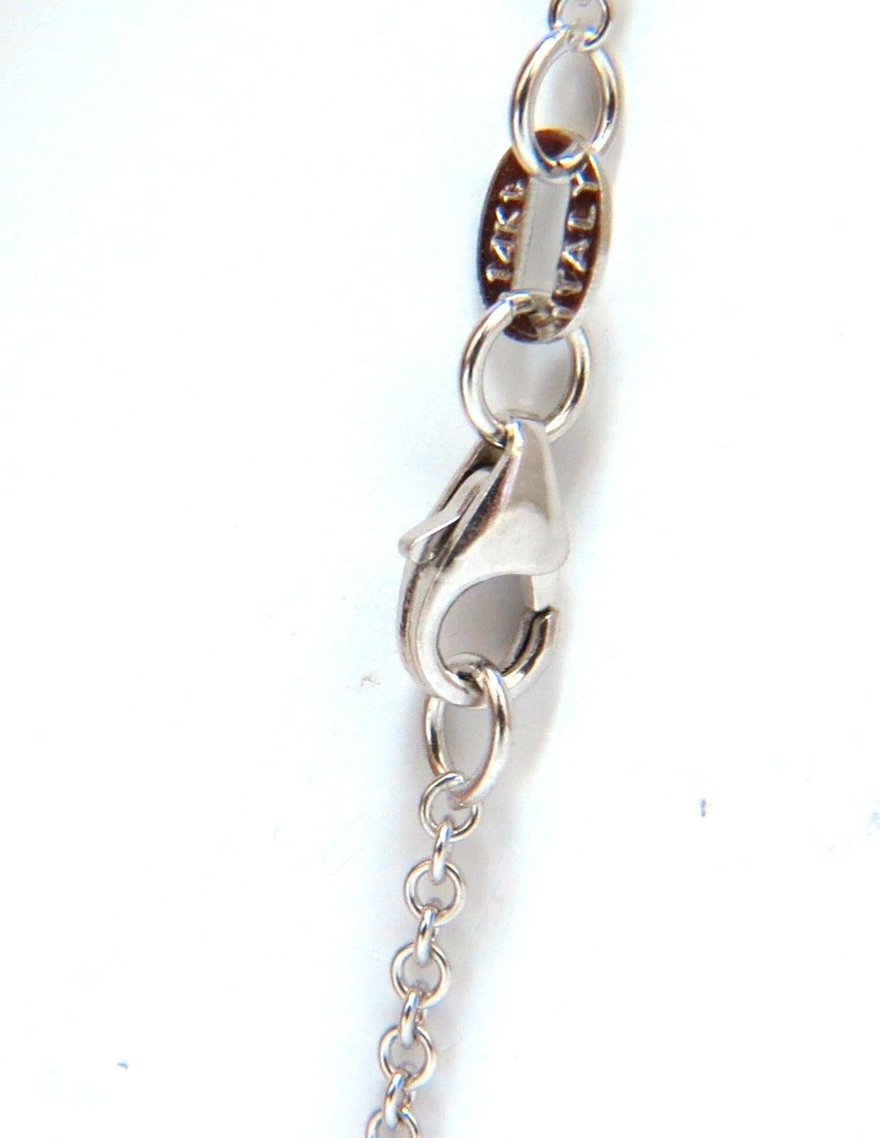 Collier flottant en or 14 carats avec grappe de diamants naturels de 4,40 carats, G/VS en vente 1