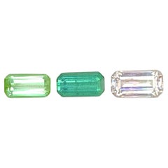 4.40 Carat Natural Loose 3 Piece Multi Color Tourmaline Set Afghan Gemstones