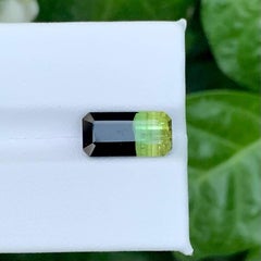 4.40 Carat Natural Loose Bi Color Tourmaline Stone Emerald Cut Afghan Gemstone
