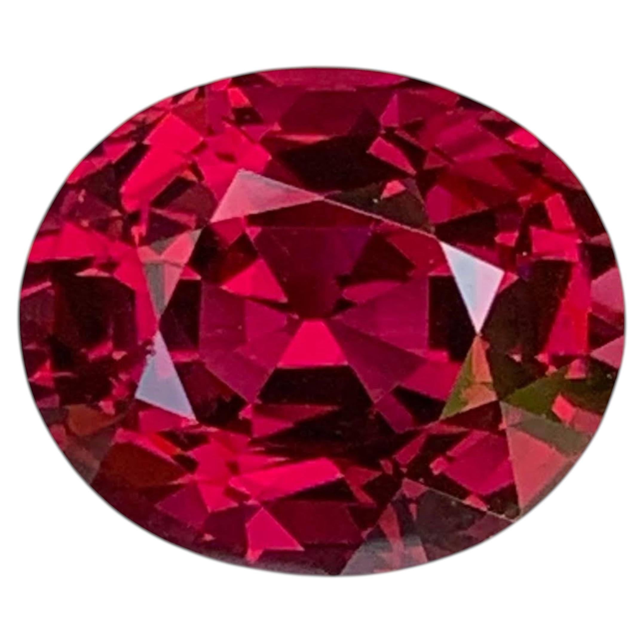 4.40 Carat Natural Loose Bright Red Garnet Stone Oval Cut Tanzanian Gemstone