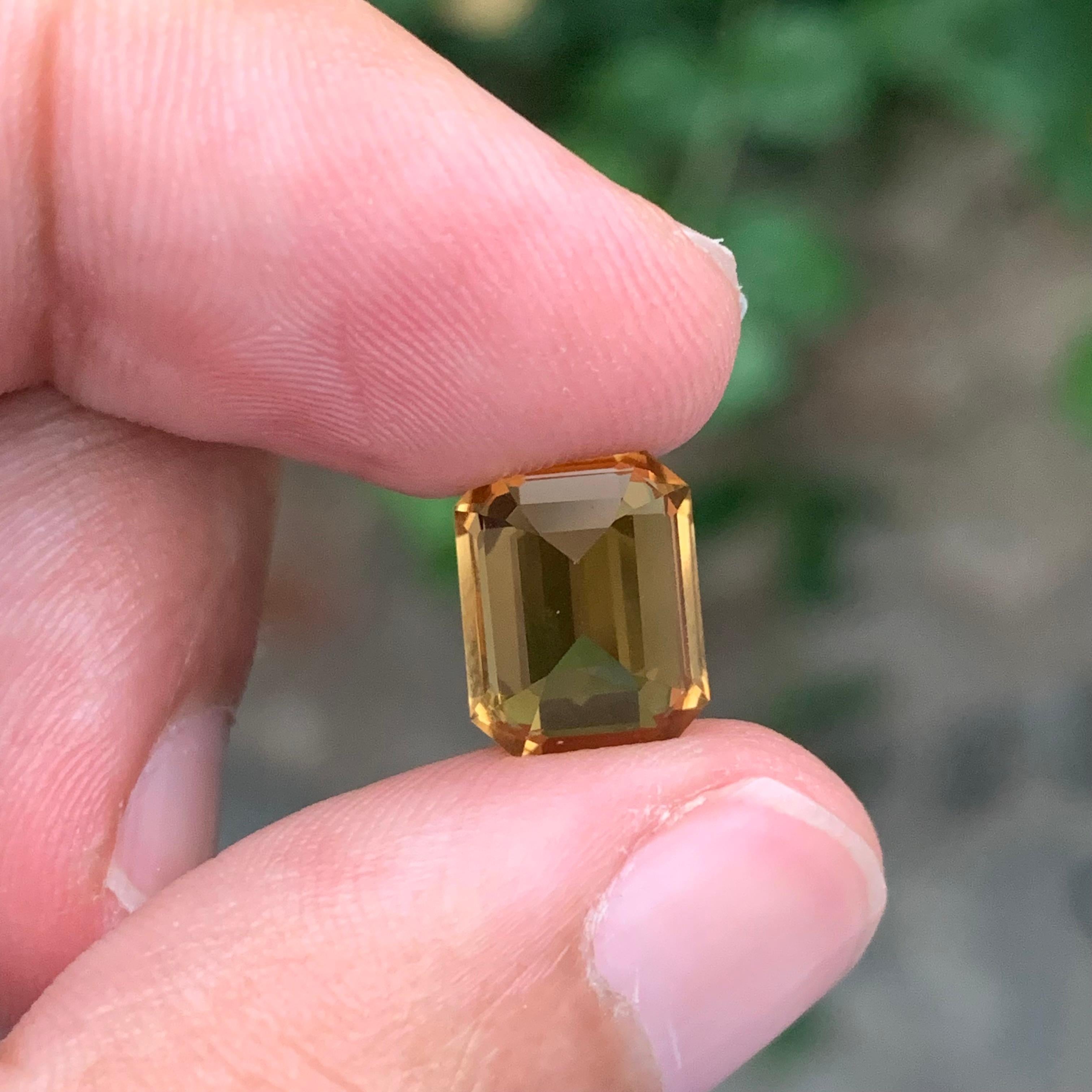 4,40 Karat natürlicher loser Citrin Smaragd Form Edelstein im Angebot 4