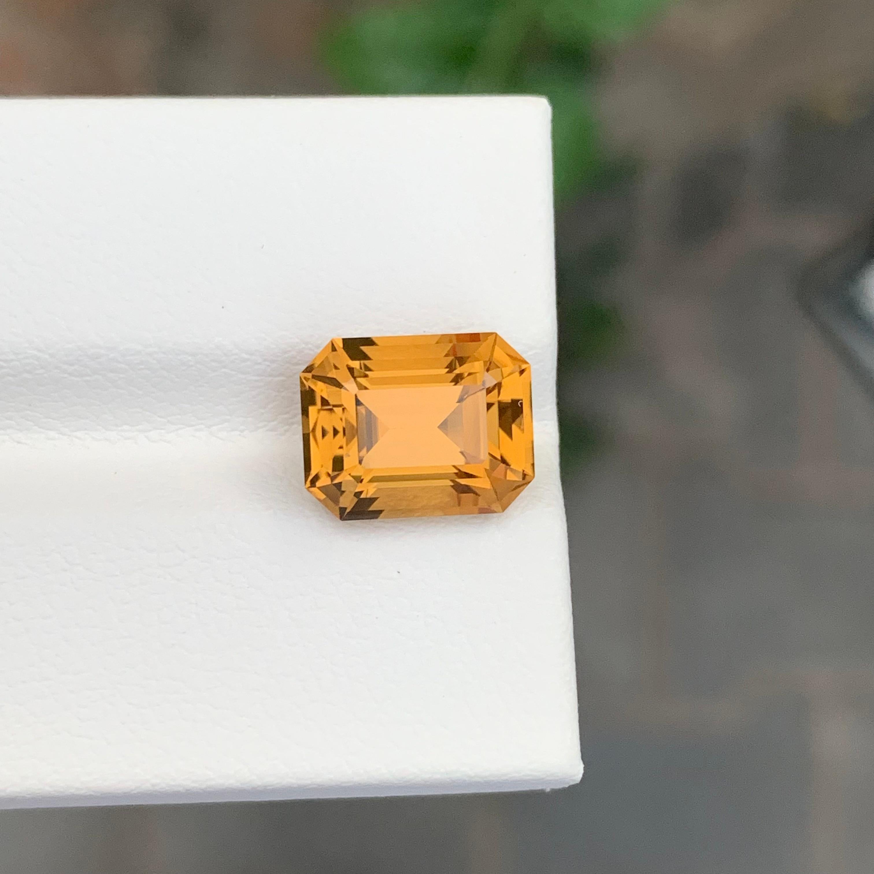 4,40 Karat natürlicher loser Citrin Smaragd Form Edelstein im Angebot 5