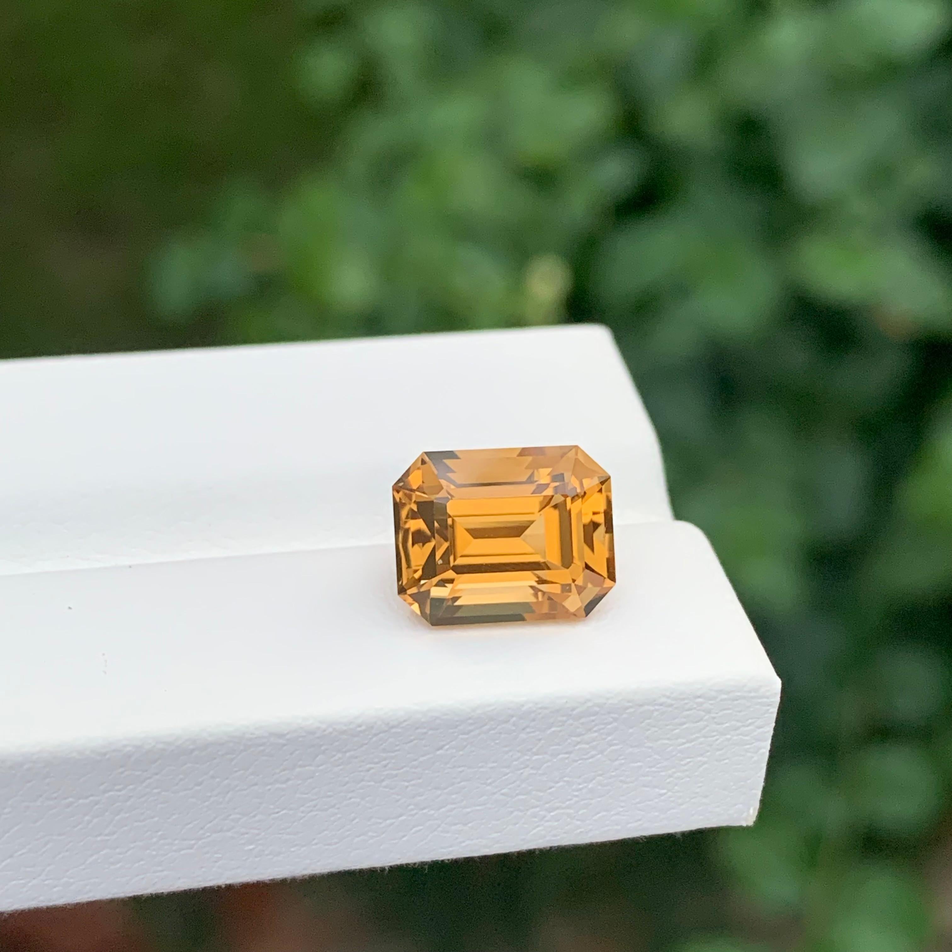 4,40 Karat natürlicher loser Citrin Smaragd Form Edelstein (Smaragdschliff) im Angebot