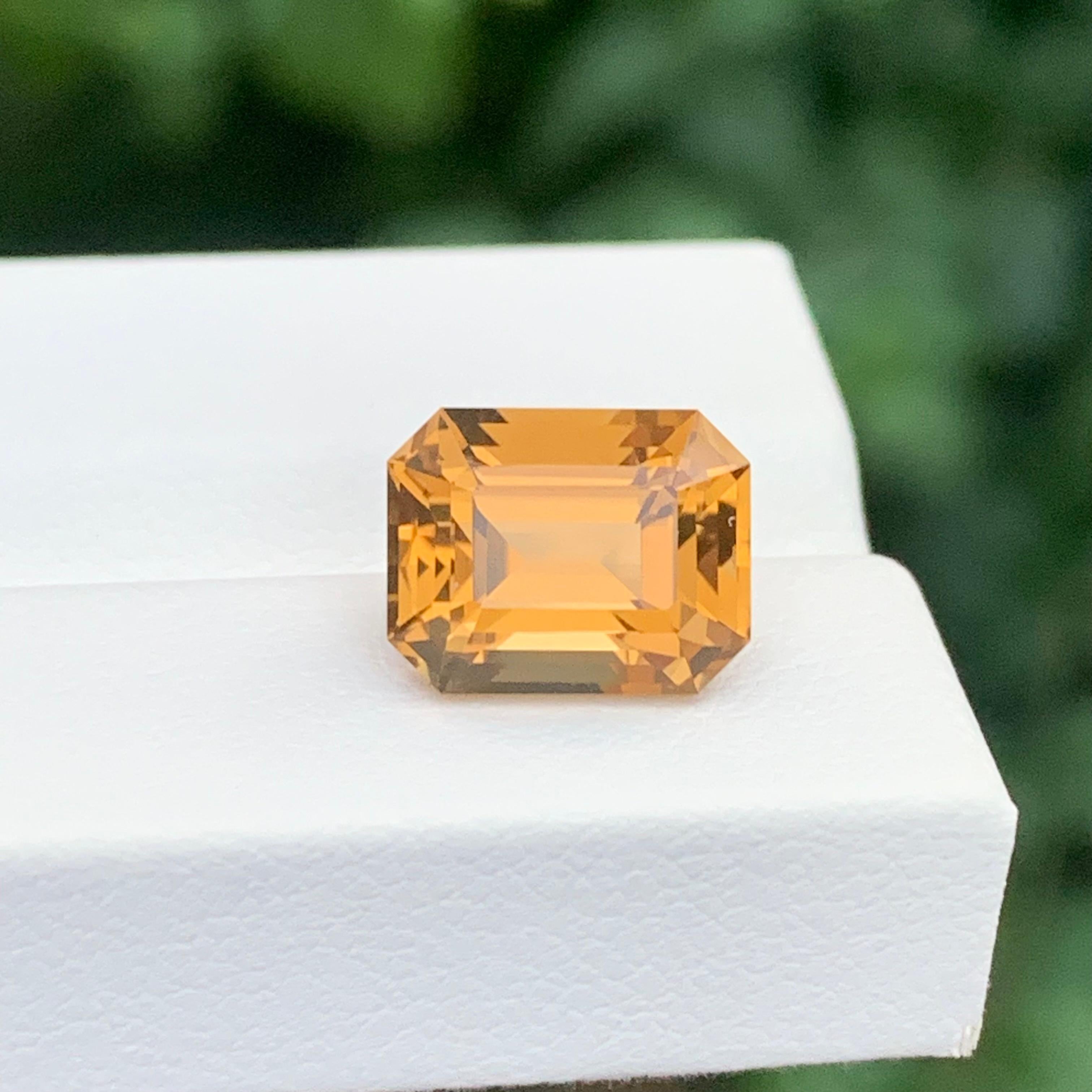 4,40 Karat natürlicher loser Citrin Smaragd Form Edelstein für Damen oder Herren im Angebot