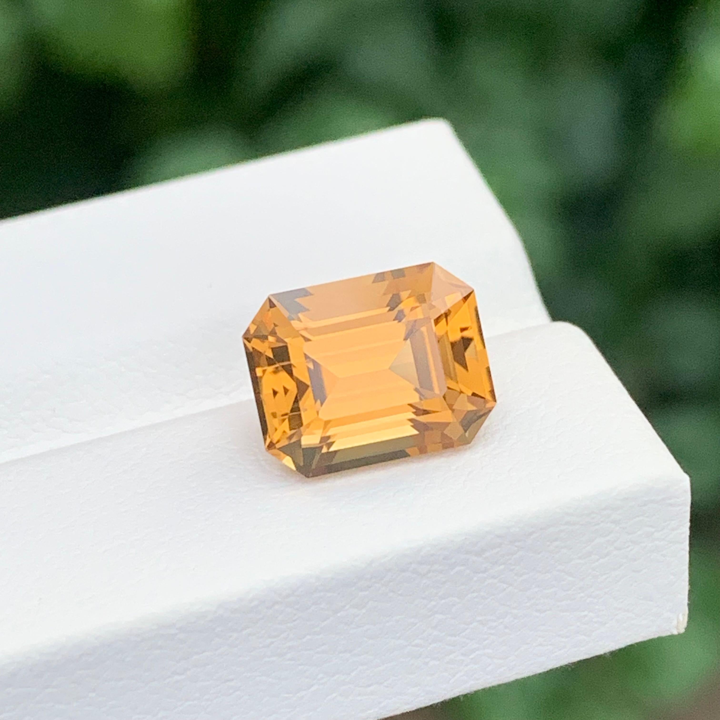 4,40 Karat natürlicher loser Citrin Smaragd Form Edelstein im Angebot 1