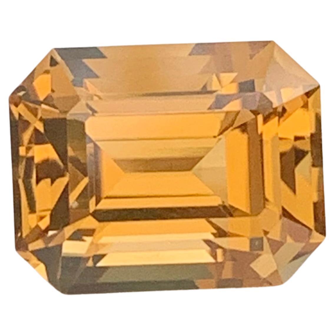 4.40 Carat Natural Loose Citrine Emerald Shape Gemstone