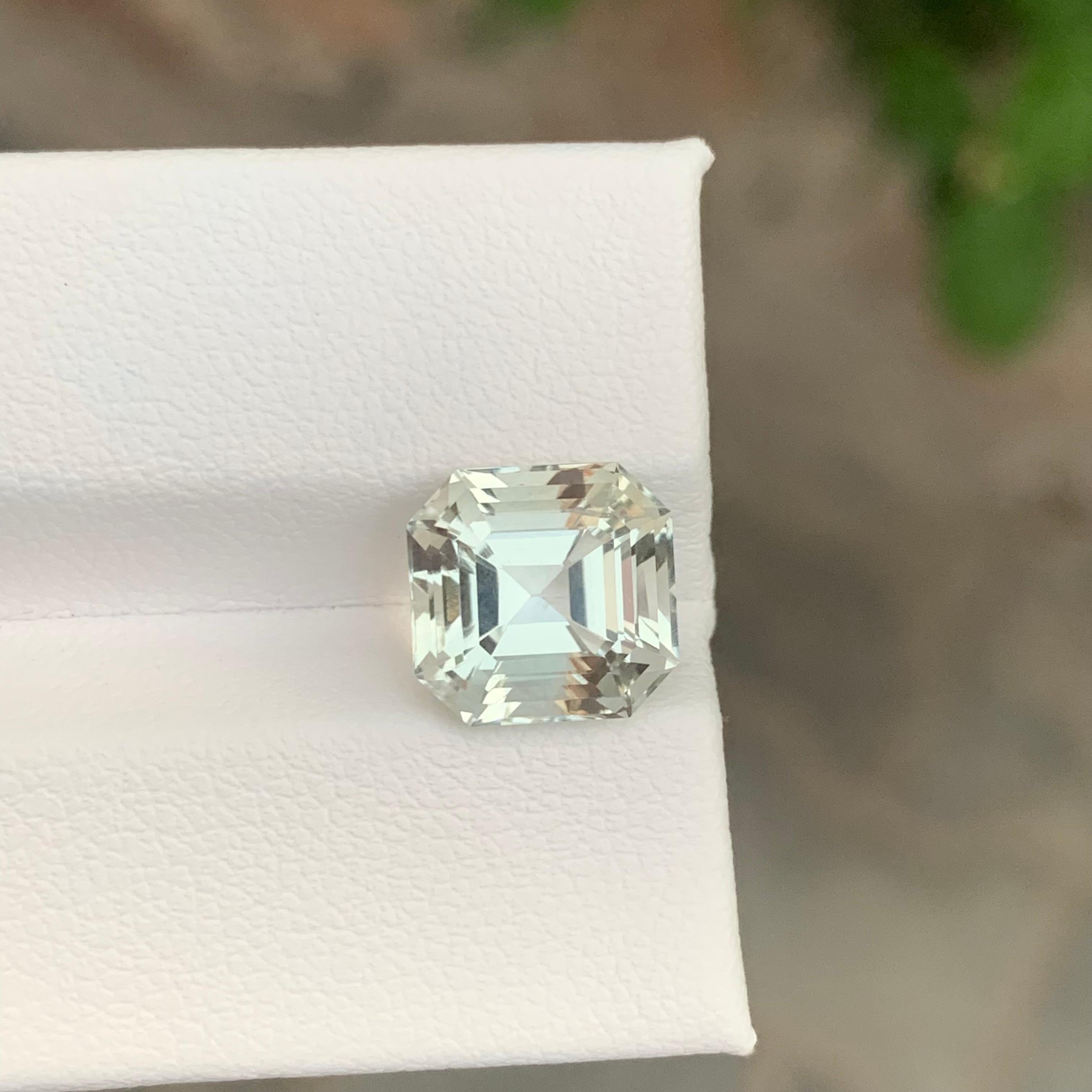 4.40 Carat Natural Loose Green Amethyst / Prasiolite Asscher Cut Gemstone in vendita 5