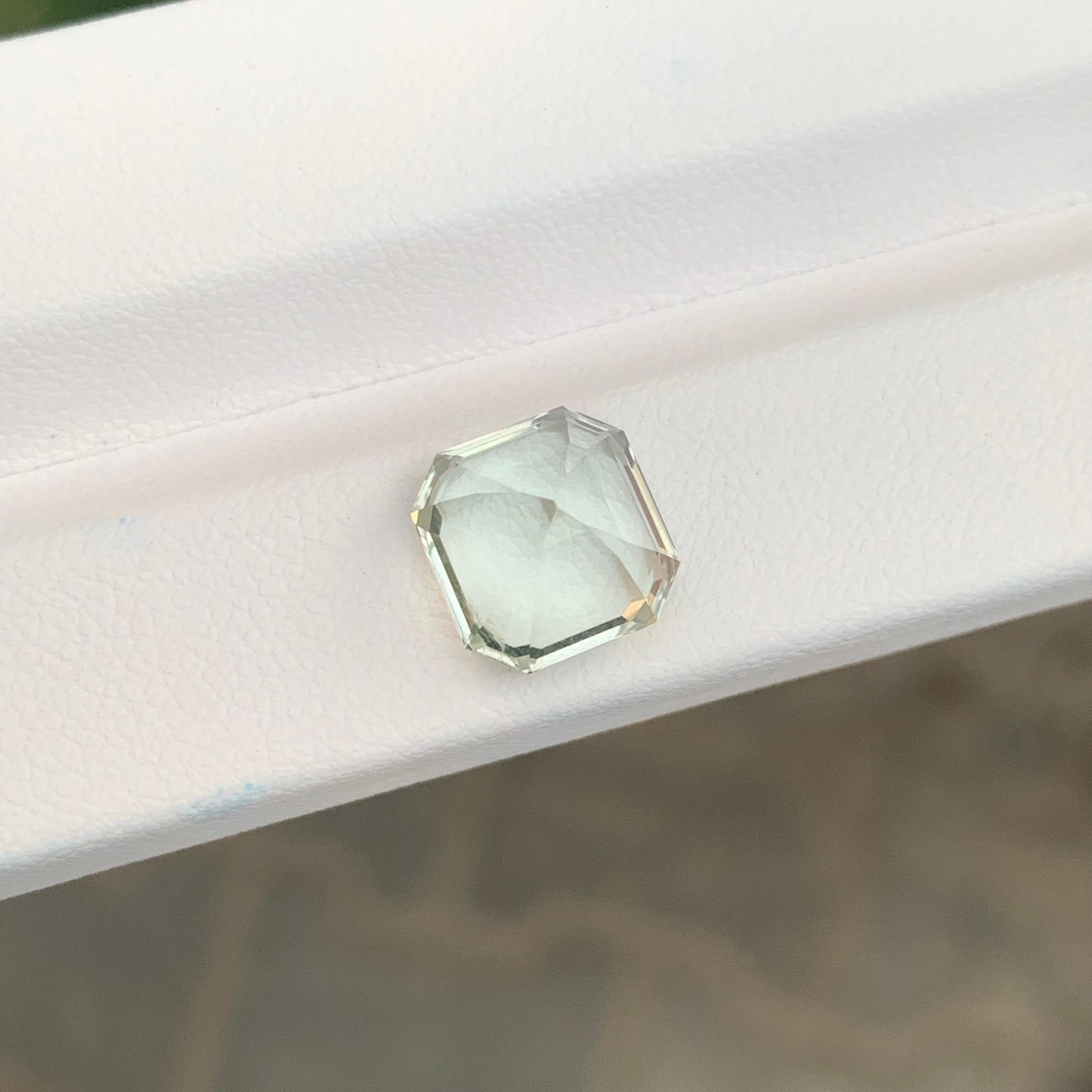 Loose Green Amethyst

Weight: 4.40 Carats
Dimension: 9.7 x 9.7 x 7.6 Mm
Colour: Light Green
Origin: Brazil
Treatment: Non
Certificate: On Demand
Shape: Asscher 

Amethyst, a stunning variety of quartz known for its mesmerizing purple hue, has