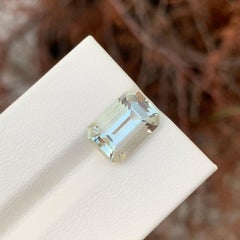 4.40 Carat Natural Loose Green Amethyst / Prasiolite  Emerald Shape Gemstone