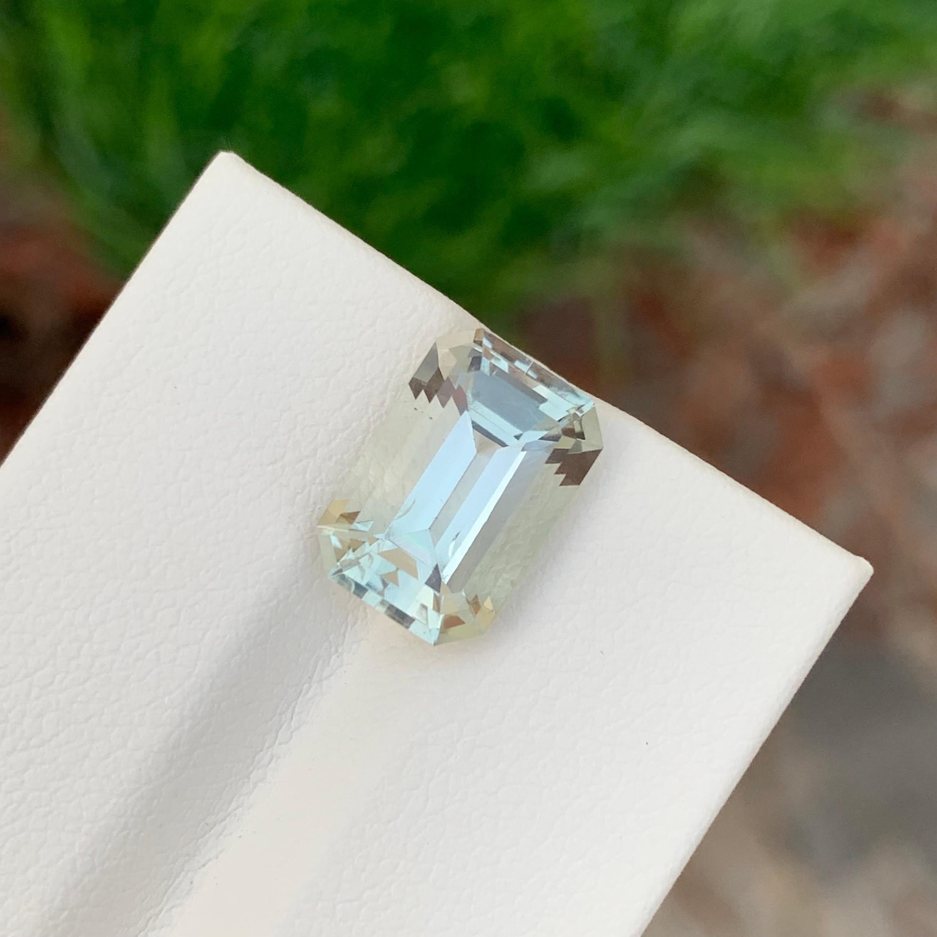 4,40 Karat natürlicher loser grüner Amethyst / Prasiolith  Smaragd Form Edelstein (Smaragdschliff) im Angebot