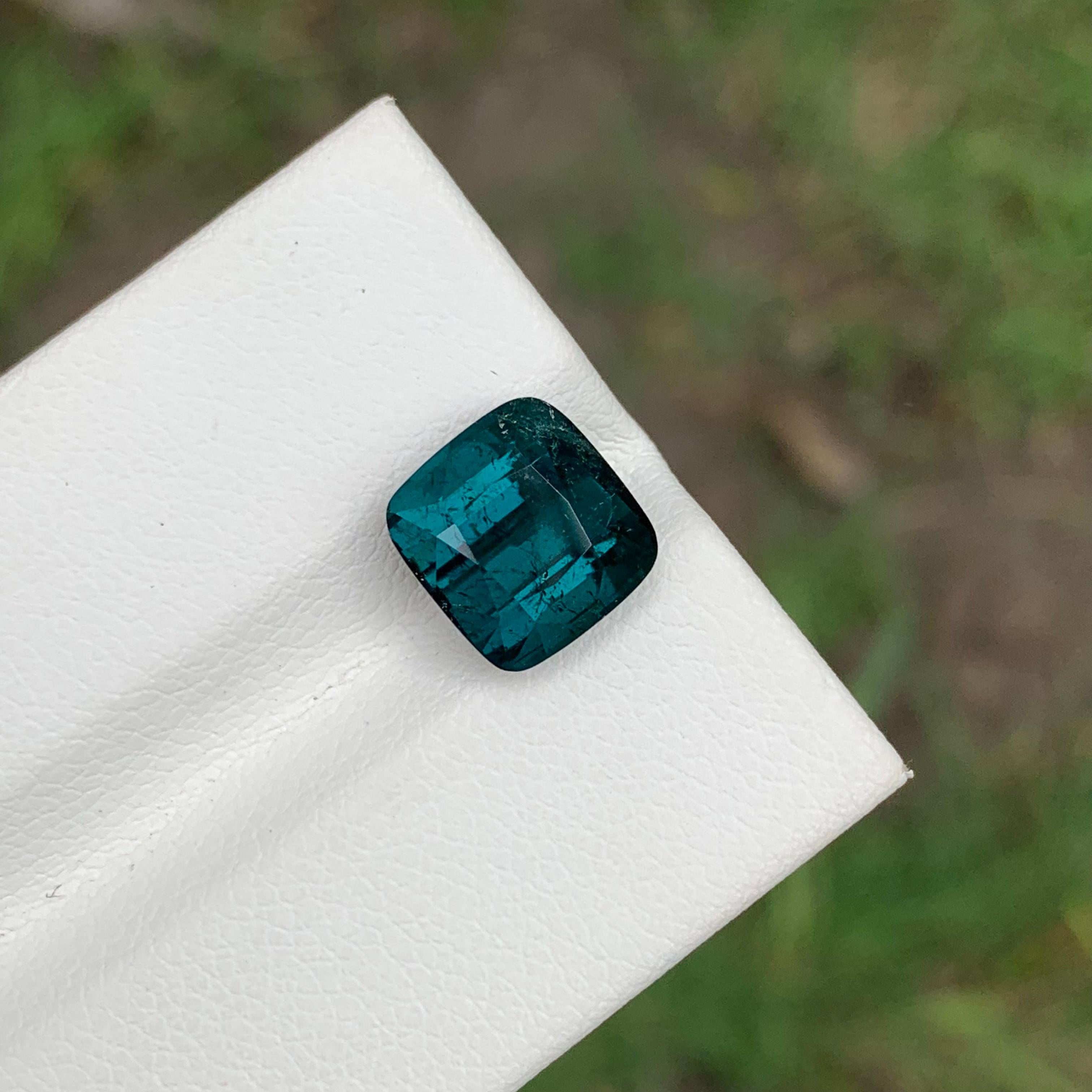 4.40 Karat Natürlicher loser Indicolith Turmalin Kissenform Edelstein für Schmuck im Angebot 5