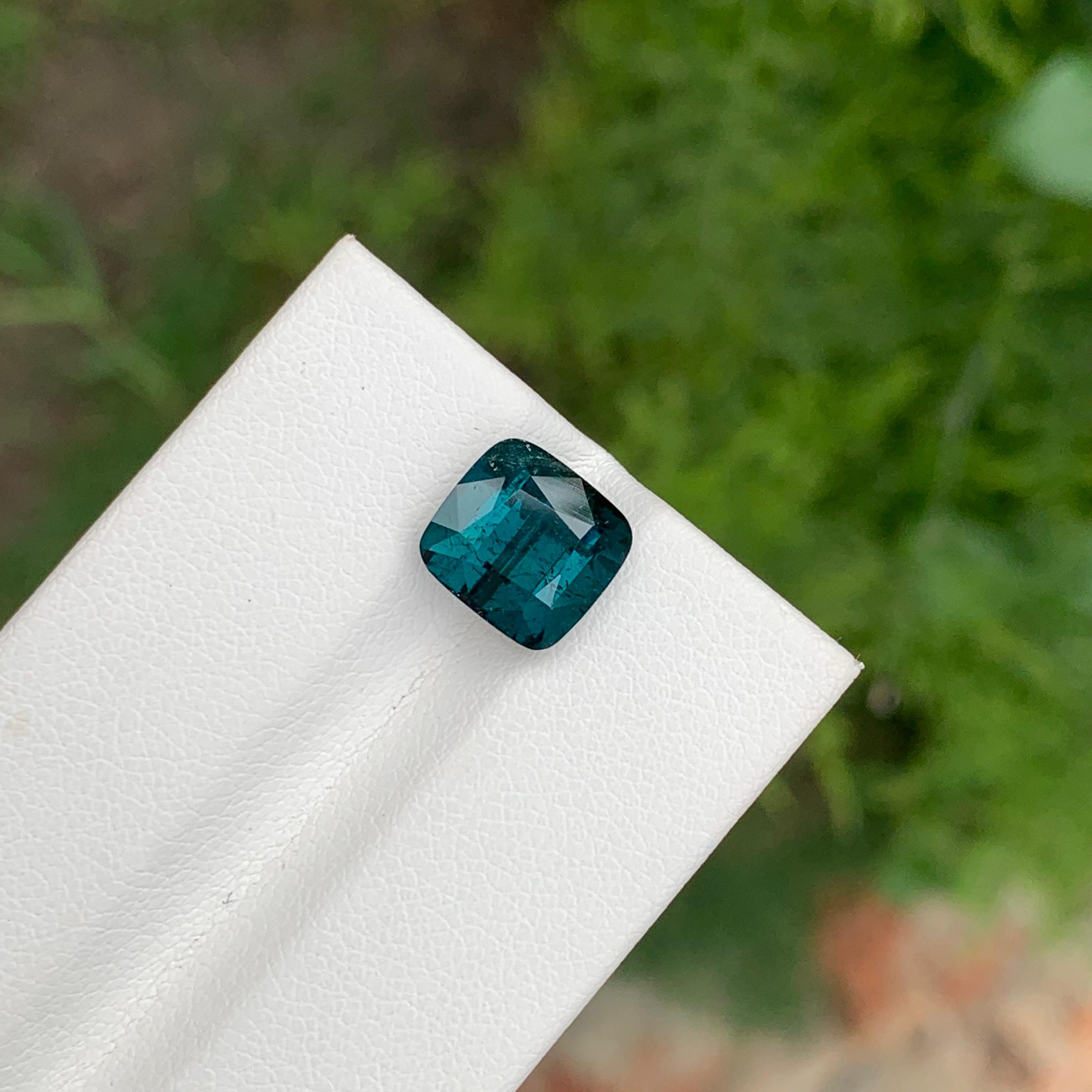 4.40 Karat Natürlicher loser Indicolith Turmalin Kissenform Edelstein für Schmuck (Arts and Crafts) im Angebot