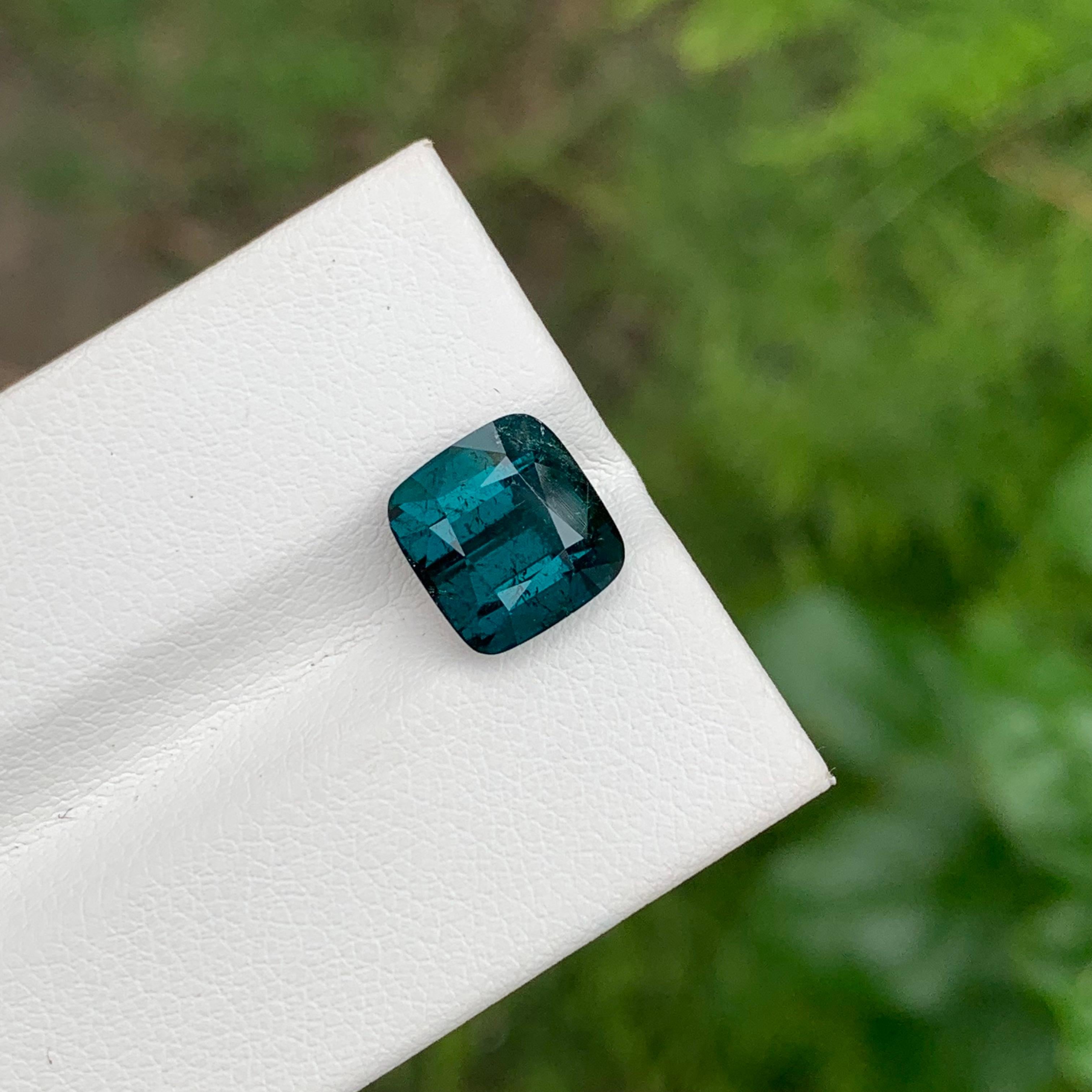 4.40 Karat Natürlicher loser Indicolith Turmalin Kissenform Edelstein für Schmuck für Damen oder Herren im Angebot