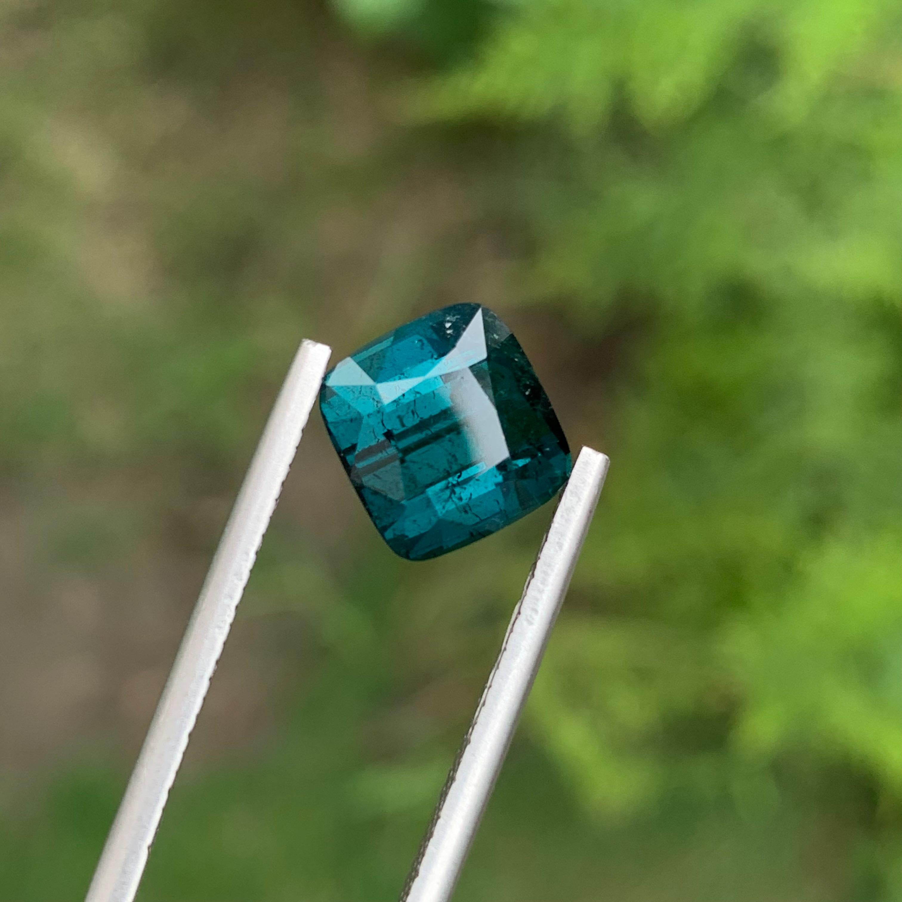 4.40 Karat Natürlicher loser Indicolith Turmalin Kissenform Edelstein für Schmuck im Angebot 3