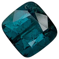 4.40 Karat Natürlicher loser Indicolith Turmalin Kissenform Edelstein für Schmuck