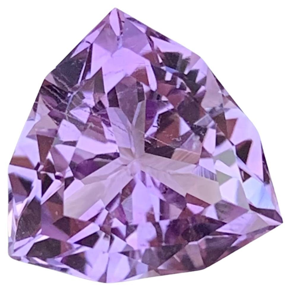 4.40 Carat Natural Loose Lavender Colour Amethyst Trillion Cut Gemstone