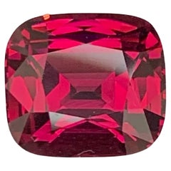4.40 Carat Natural Loose Pinkish Red Garnet Stone Cushion Cut Tanzanian Gemstone