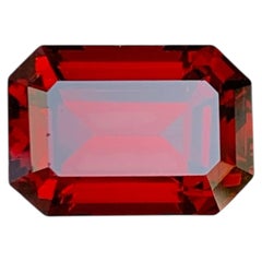 4.40 Carat Natural Loose Red Color Garnet Stone Emerald Cut Tanzanian Gemstone