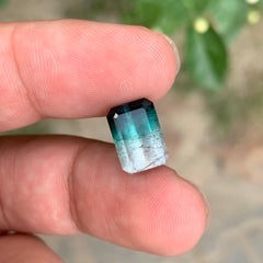 4.40 Carat Natural Loose Tri Colour Tourmaline Emerald Shape Gemstone