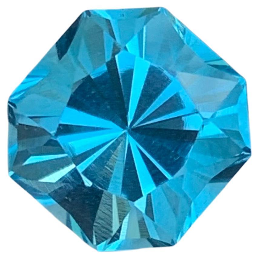 4.40 Carat Octagon Shape Blue Topaz Fancy Cut Gemstone for Sell For Sale